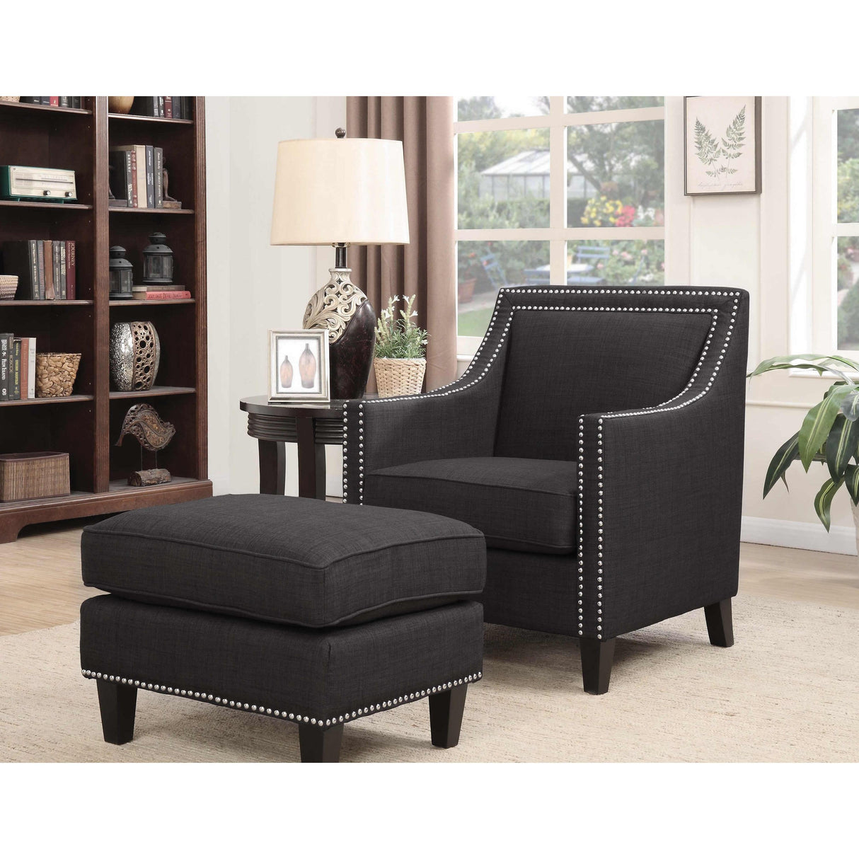  Elements International Erica Stationary Fabric Accent Chair UER090100CA IMAGE 2