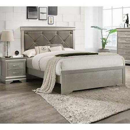  Crown Mark Amalia Queen Upholstered Panel Bed B6910-Q-HBFB/B6910-KQ-RAIL IMAGE 1