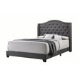  Coaster Furniture Sonoma 310072KE Upholstered Eastern King Wingback Bed - Grey IMAGE 1