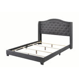  Coaster Furniture Sonoma 310072KE Upholstered Eastern King Wingback Bed - Grey IMAGE 2