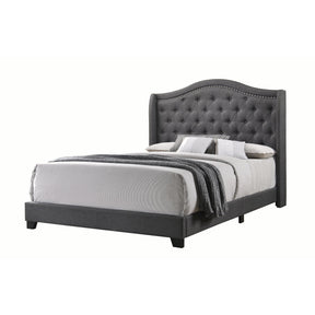  Coaster Furniture Sonoma 310072Q Upholstered Queen Wingback Bed - Grey IMAGE 1