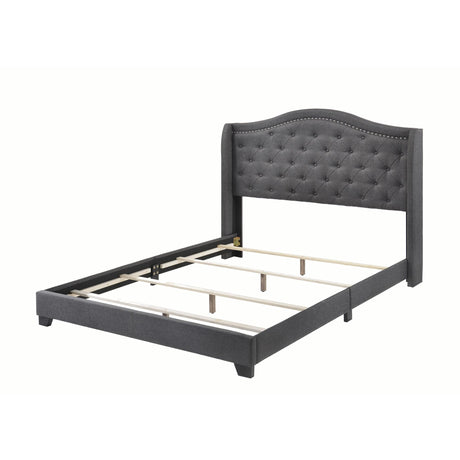 Coaster Furniture Sonoma 310072Q Upholstered Queen Wingback Bed - Grey IMAGE 2