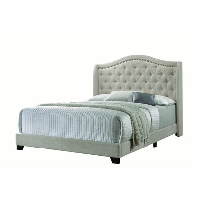  Coaster Furniture Sonoma 310073Q Upholstered Queen Wingback Bed - Beige IMAGE 1