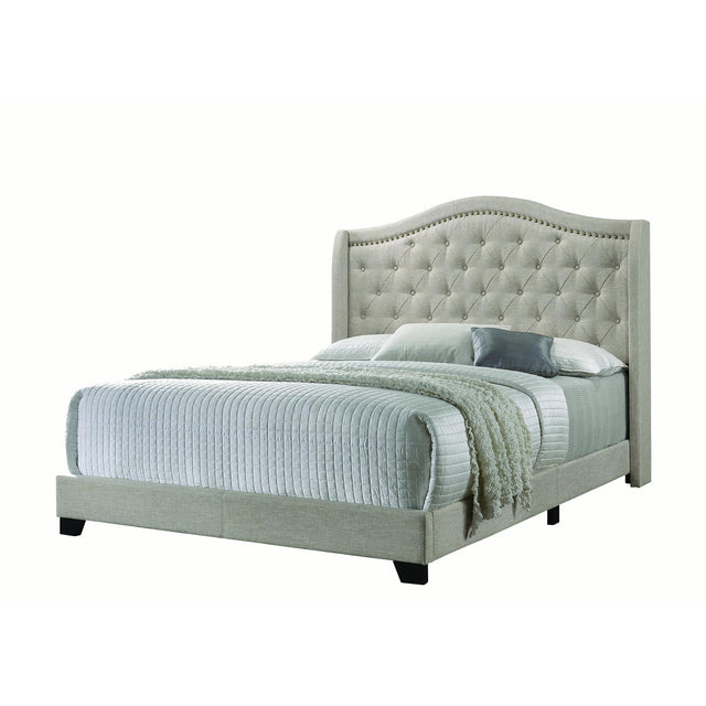  Coaster Furniture Sonoma 310073F Upholstered Full Wingback Bed - Beige IMAGE 1