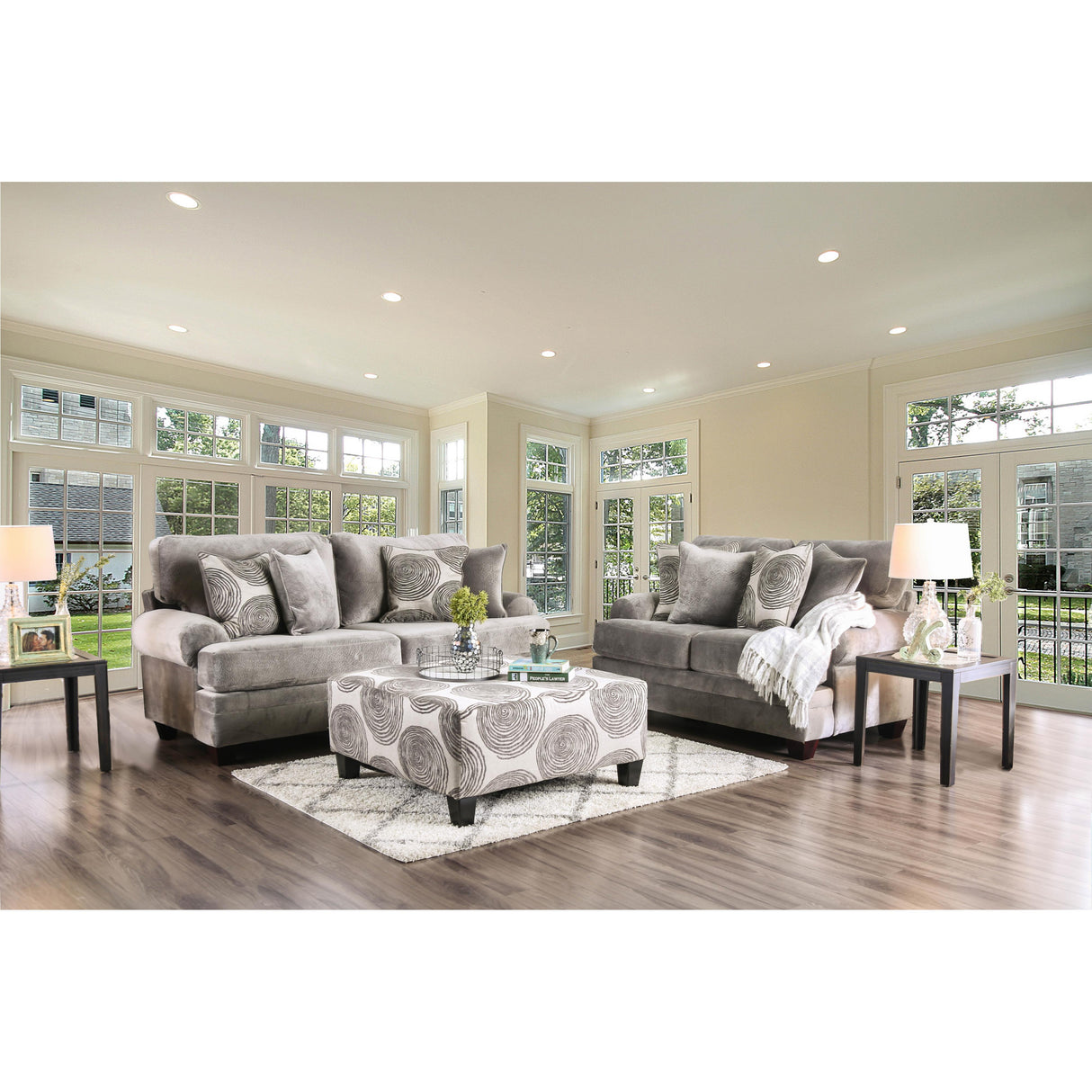  Furniture of America Bonaventura Stationary Fabric Loveseat SM5142GY-LV IMAGE 3
