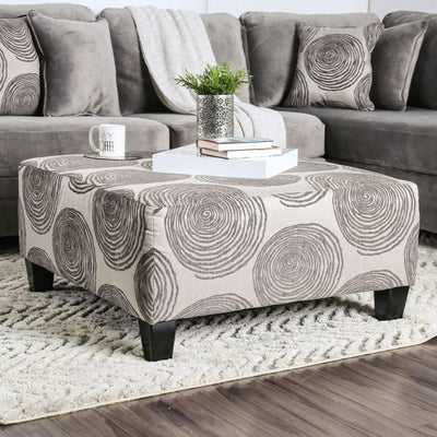  Furniture of America Bonaventura Fabric Ottoman SM5142GY-OT IMAGE 1