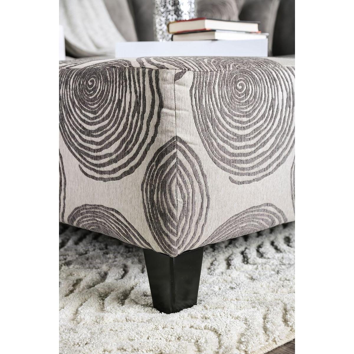  Furniture of America Bonaventura Fabric Ottoman SM5142GY-OT IMAGE 3