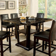  Furniture of America Square Clayton II Counter Height Table with Marble Top and Pedestal Base CM3933PT-TABLE IMAGE 1