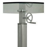  Furniture of America Round Helene Adjustable Height Dining Table with Glass Top and Pedestal Base CM3378RT-TABLE IMAGE 9