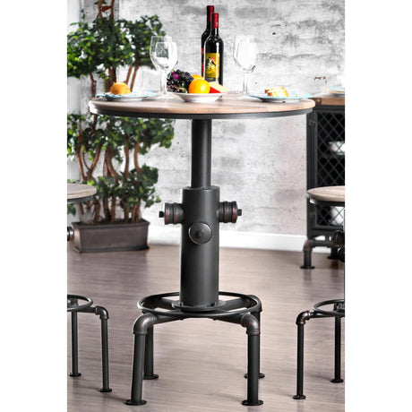  Furniture of America Round Foskey Pub Height Dining Table with Pedestal Base CM3367BT-TABLE IMAGE 2