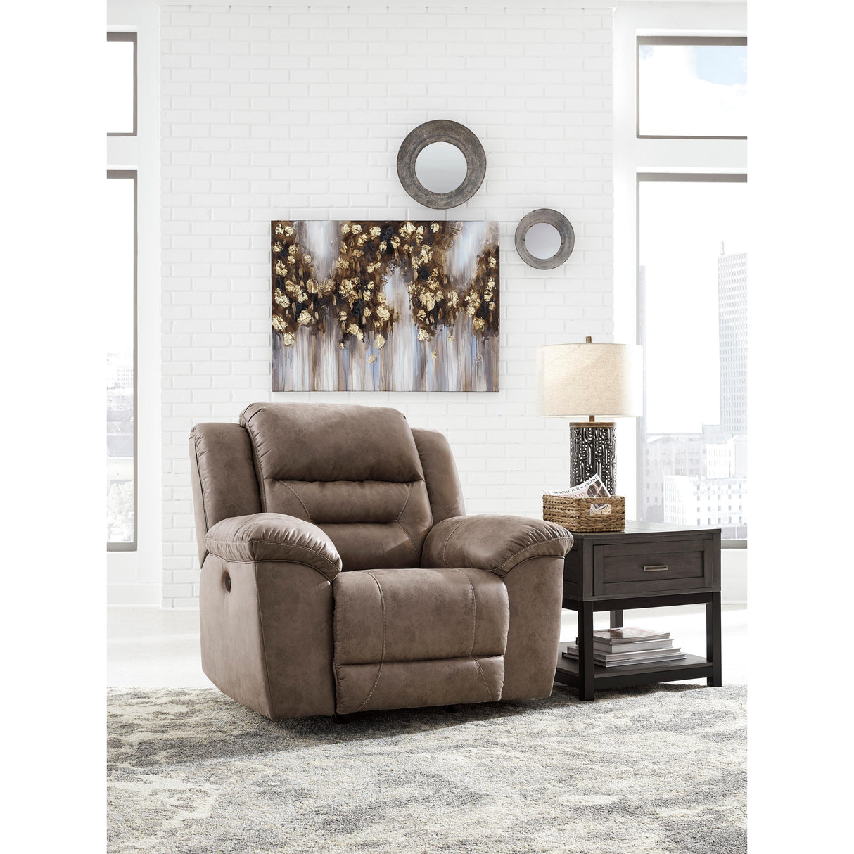  Signature Design by Ashley Stoneland Power Rocker Leather Look Recliner 3990598 IMAGE 5