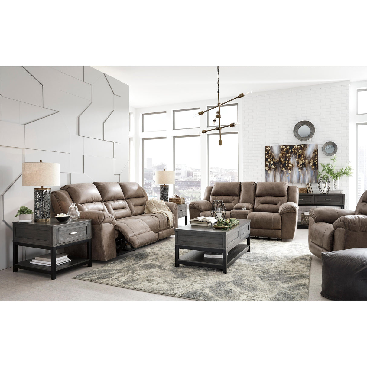  Signature Design by Ashley Stoneland Power Rocker Leather Look Recliner 3990598 IMAGE 8