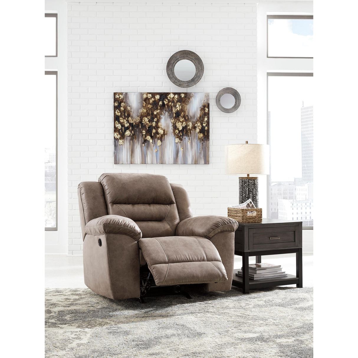  Signature Design by Ashley Stoneland Rocker Leather Look Recliner 3990525 IMAGE 6
