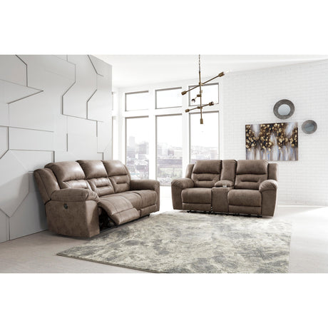  Signature Design by Ashley Stoneland Power Reclining Leather Look Sofa 3990587 IMAGE 6