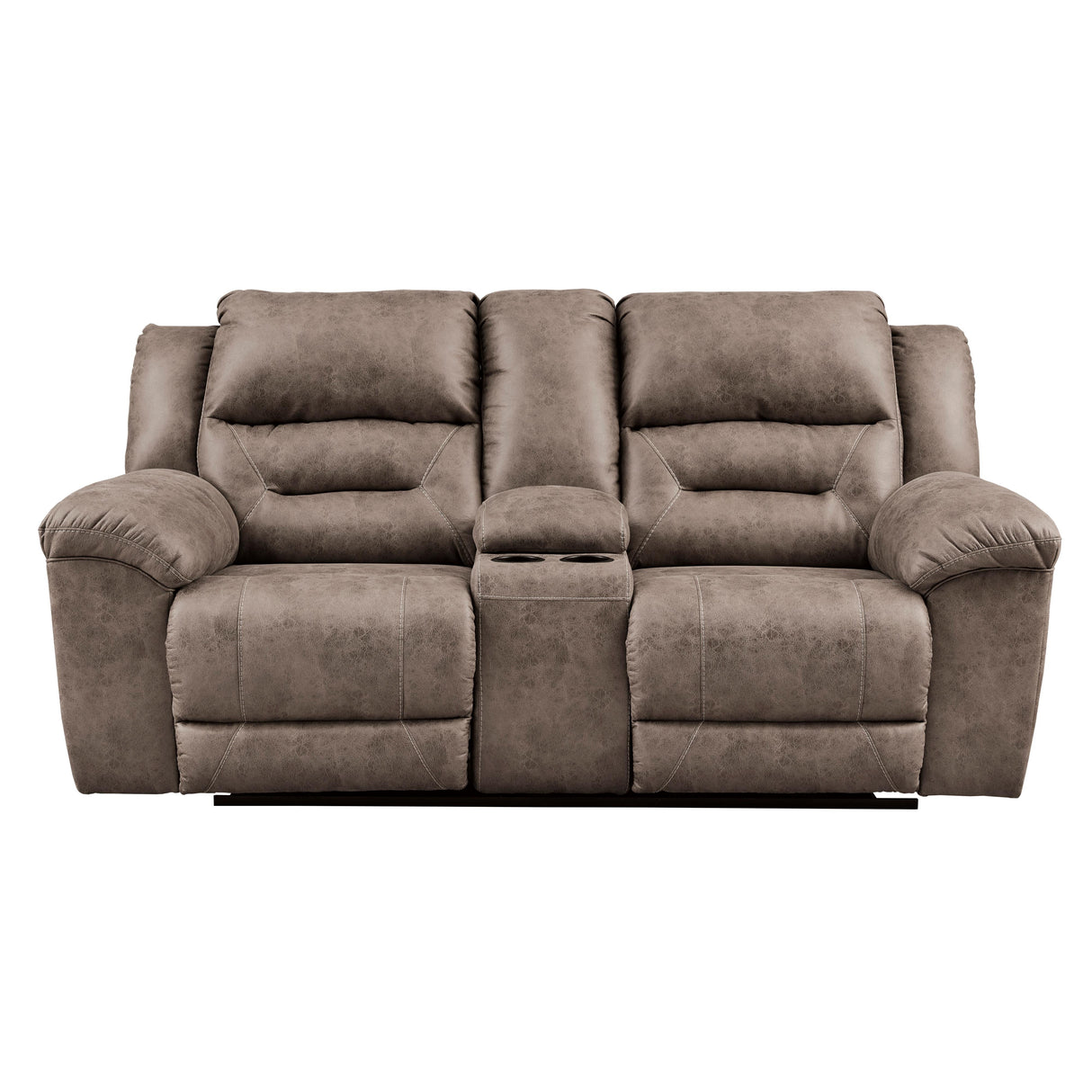  Signature Design by Ashley Stoneland Reclining Leather Look Loveseat with Console 3990594 IMAGE 1