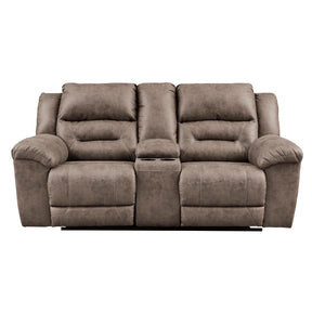  Signature Design by Ashley Stoneland Reclining Leather Look Loveseat with Console 3990594 IMAGE 1