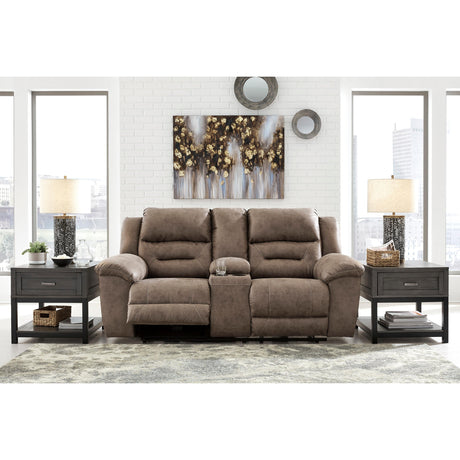  Signature Design by Ashley Stoneland Reclining Leather Look Loveseat with Console 3990594 IMAGE 4