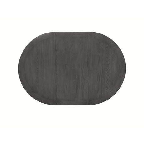  Coaster Furniture Lavon 108211 Oval 60-inch Extension Leaf Dining Table - Medium Grey IMAGE 2