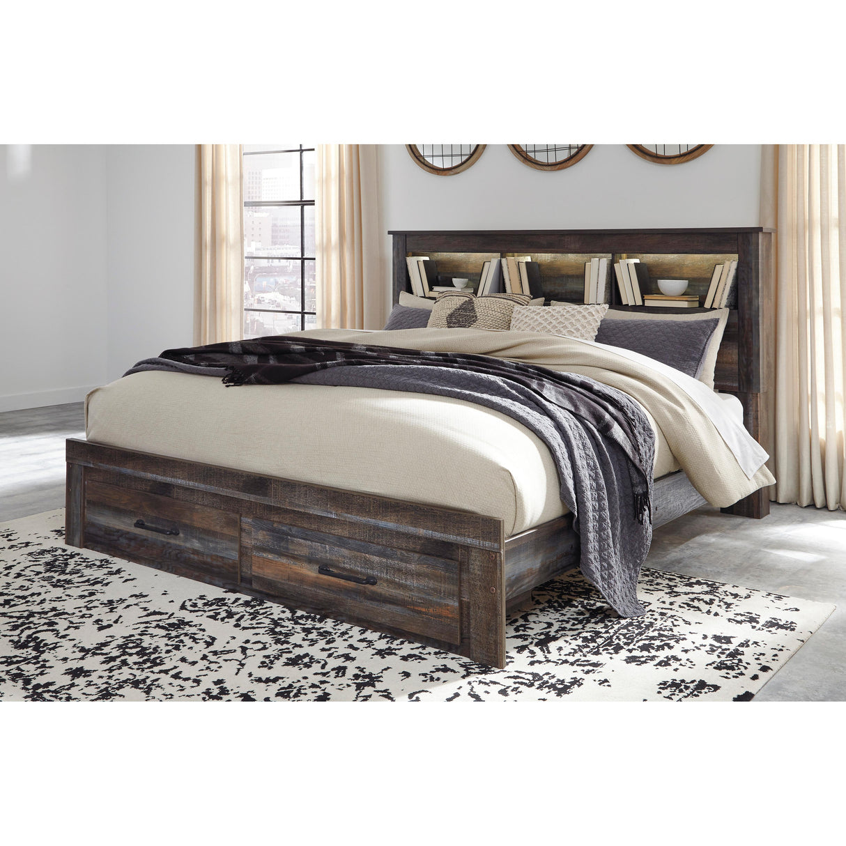  Signature Design by Ashley Drystan King Bookcase Bed with Storage B211-69/B211-56S/B211-97 IMAGE 2