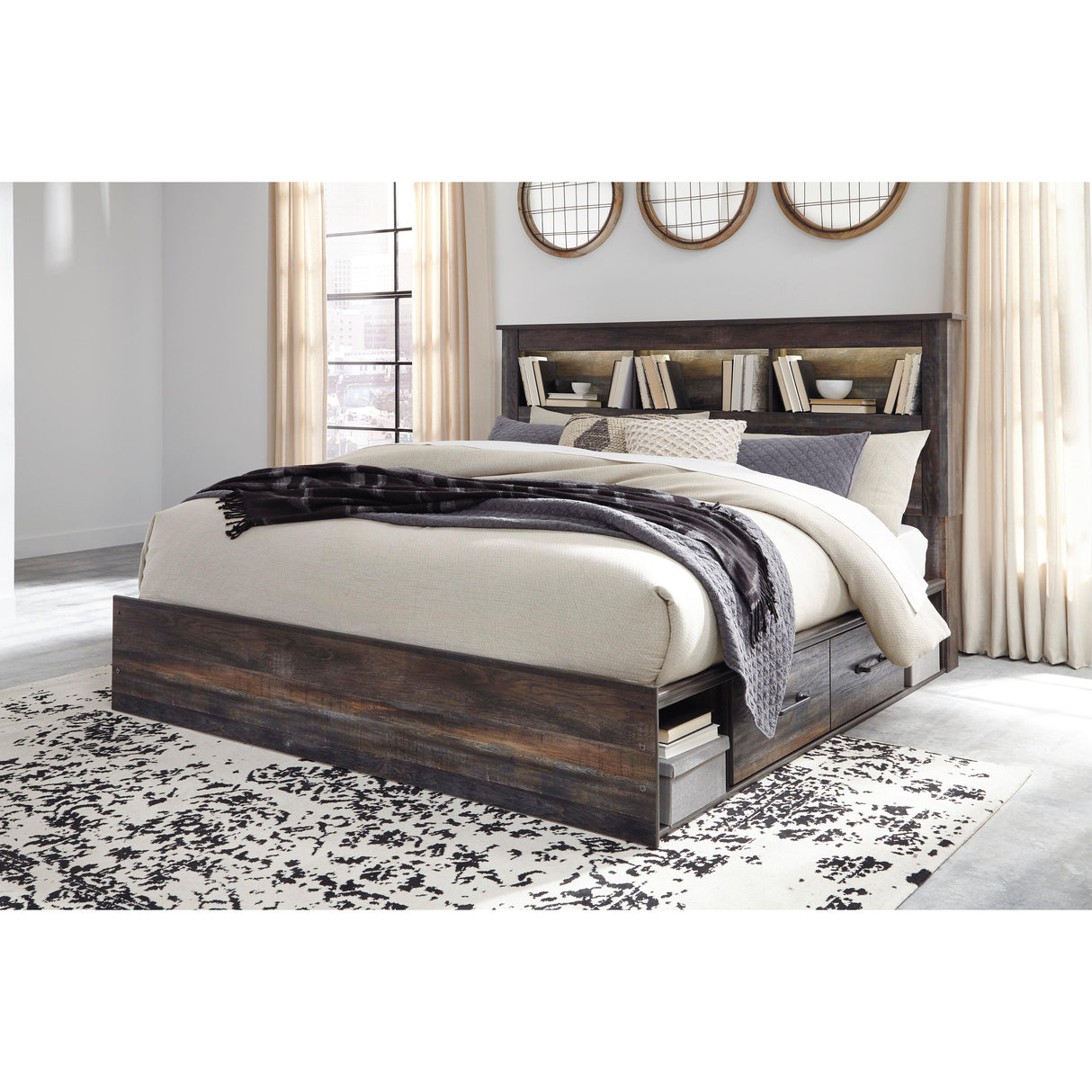  Signature Design by Ashley Drystan King Bookcase Bed with Storage B211-69/B211-56/B211-160/B100-14 IMAGE 2