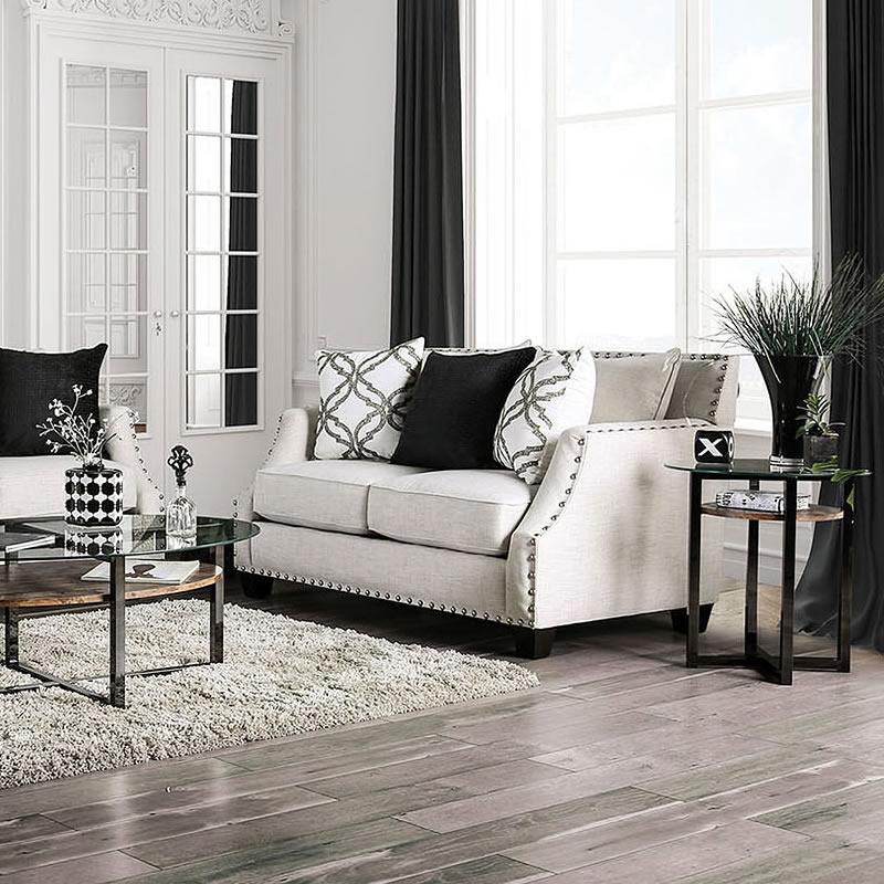  Furniture of America Phoibe Stationary Fabric Loveseat SM3078-LV IMAGE 2