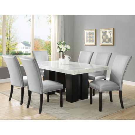  Steve Silver Furniture Camila Dining Table with Marble Top CM420WB/CM420WT IMAGE 4