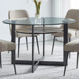  Steve Silver Furniture Round Olson Dining Table with Glass Top and Pedestal Base OS480DB/OS480GT IMAGE 1