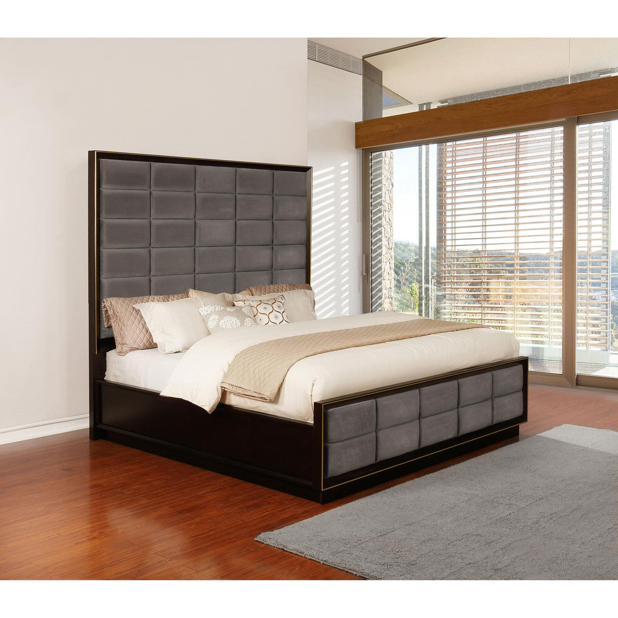  Coaster Furniture Durango 223261KE 77-inch Eastern King Panel Bed - Smoked Peppercorn IMAGE 4