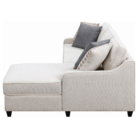  Coaster Furniture Mcloughlin 501840 Upholstered Sloped Arm Sectional Sofa - Platinum IMAGE 3