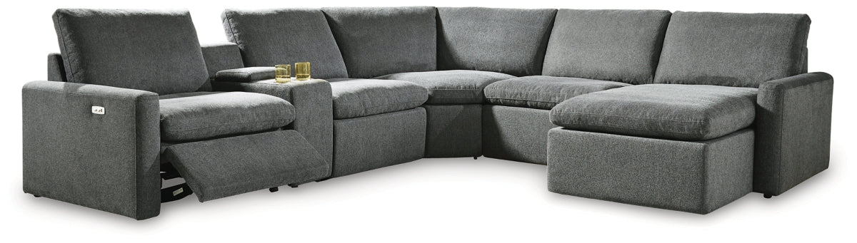 Hartsdale 6-Piece Right Arm Facing Reclining Sectional with Console and Chaise Image