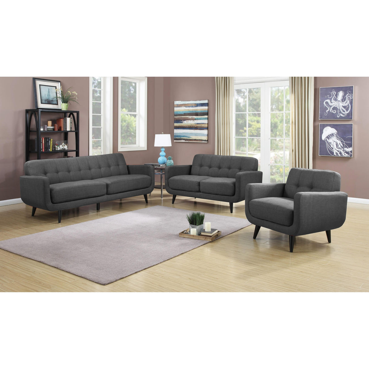  Elements International Hadley UHD090100 Chair - Heirloom Charcoal IMAGE 2