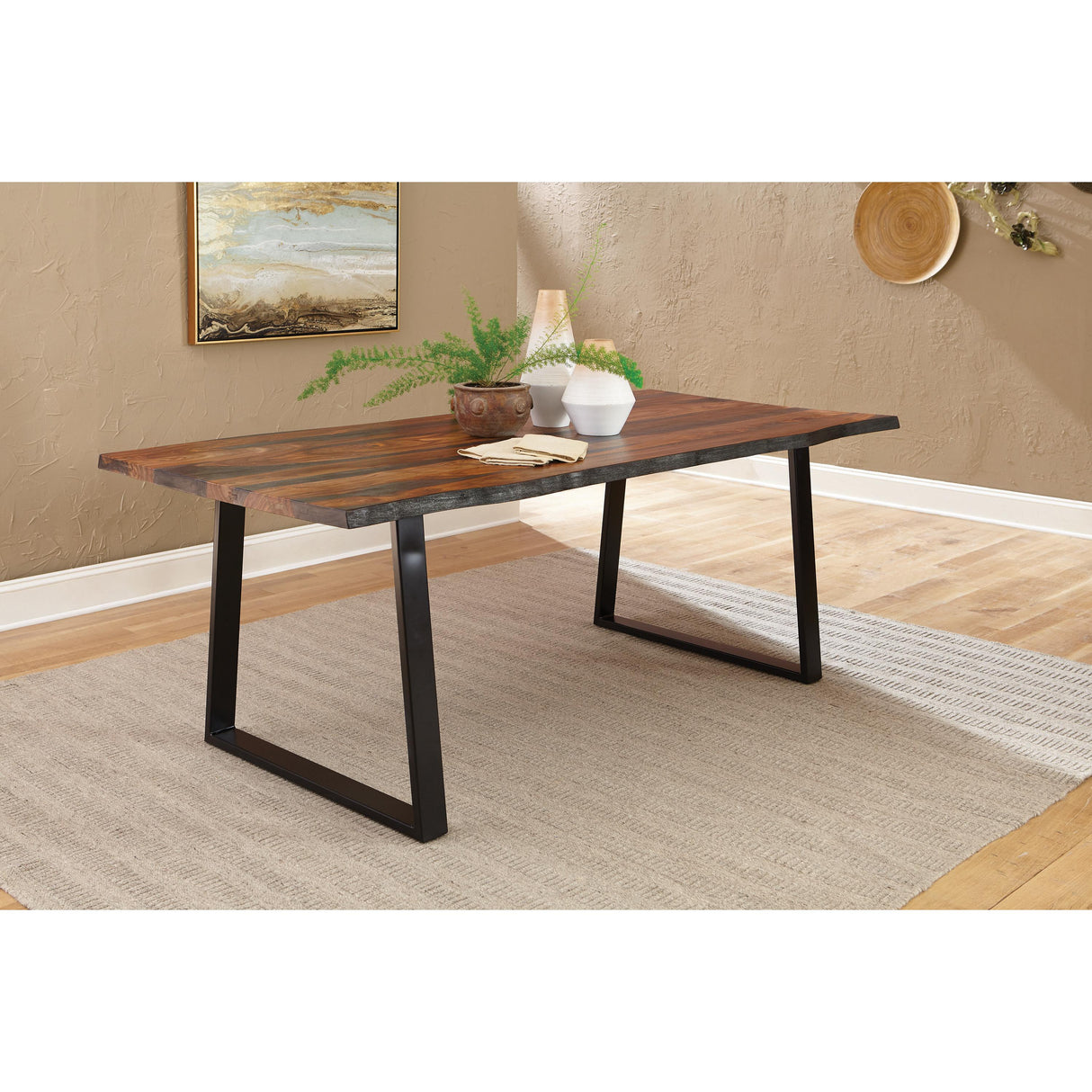  Coaster Furniture Ditman 110181 80-inch Live Edge Dining Table - Grey Sheesham IMAGE 4