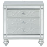  Coaster Furniture Gunnison 223212 2-Drawer Nightstand - Silver Metallic IMAGE 2