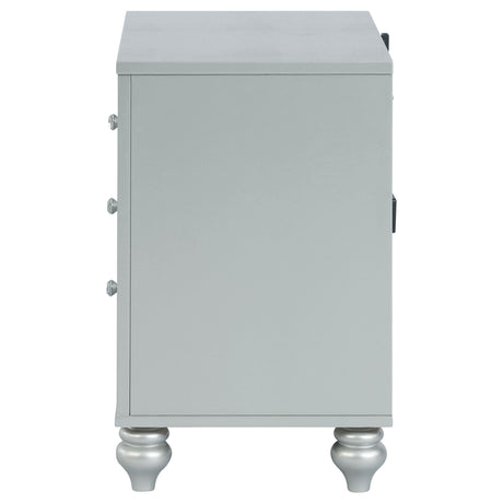  Coaster Furniture Gunnison 223212 2-Drawer Nightstand - Silver Metallic IMAGE 4