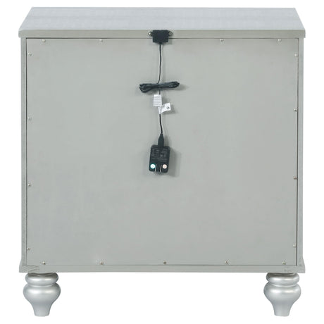  Coaster Furniture Gunnison 223212 2-Drawer Nightstand - Silver Metallic IMAGE 6