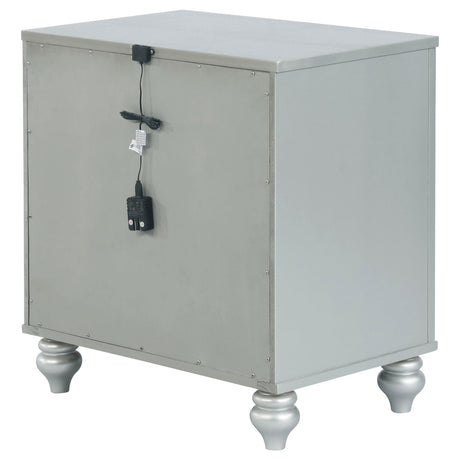  Coaster Furniture Gunnison 223212 2-Drawer Nightstand - Silver Metallic IMAGE 7
