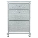  Coaster Furniture Gunnison 223215 5-Drawer Bedroom Chest - Silver Metallic IMAGE 2