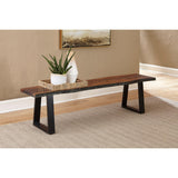 Coaster Furniture Ditman 110183 Live Edge Wood Dining Bench - Grey Sheesham IMAGE 2