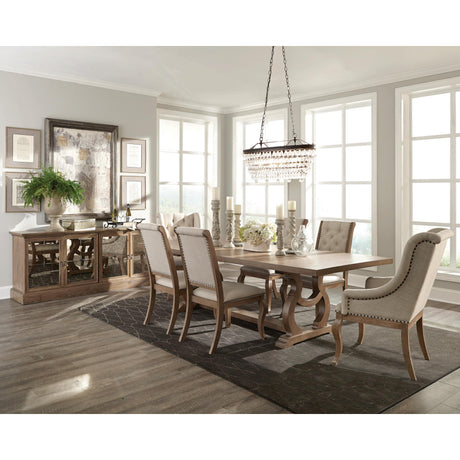  Coaster Furniture Brockway 110291 104-inch Extension Leaf Dining Table - Barley Brown IMAGE 4