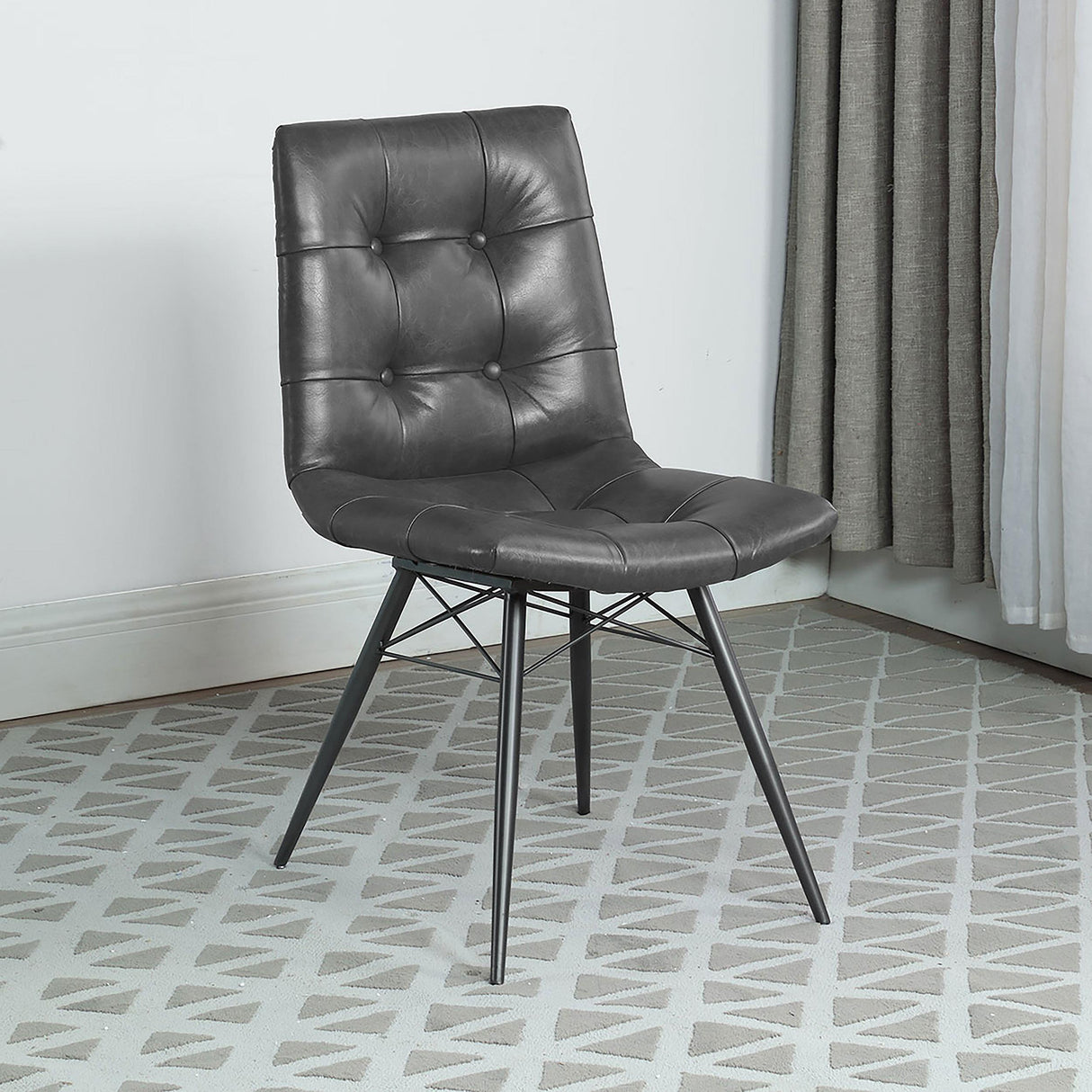  Coaster Furniture Aiken 110302 Upholstered Dining Side Chair - Charcoal IMAGE 9
