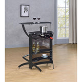  Coaster Furniture Dallas 182135 2-shelf Curved Freestanding Home Bar Cabinet - Black IMAGE 10