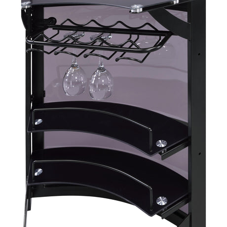  Coaster Furniture Dallas 182135 2-shelf Curved Freestanding Home Bar Cabinet - Black IMAGE 11