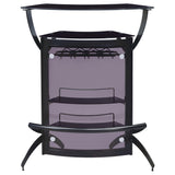  Coaster Furniture Dallas 182135 2-shelf Curved Freestanding Home Bar Cabinet - Black IMAGE 2