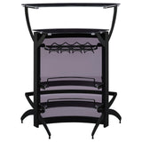  Coaster Furniture Dallas 182135 2-shelf Curved Freestanding Home Bar Cabinet - Black IMAGE 6