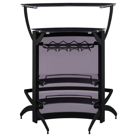  Coaster Furniture Dallas 182135 2-shelf Curved Freestanding Home Bar Cabinet - Black IMAGE 6