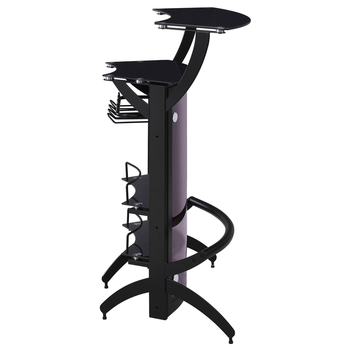  Coaster Furniture Dallas 182135 2-shelf Curved Freestanding Home Bar Cabinet - Black IMAGE 8