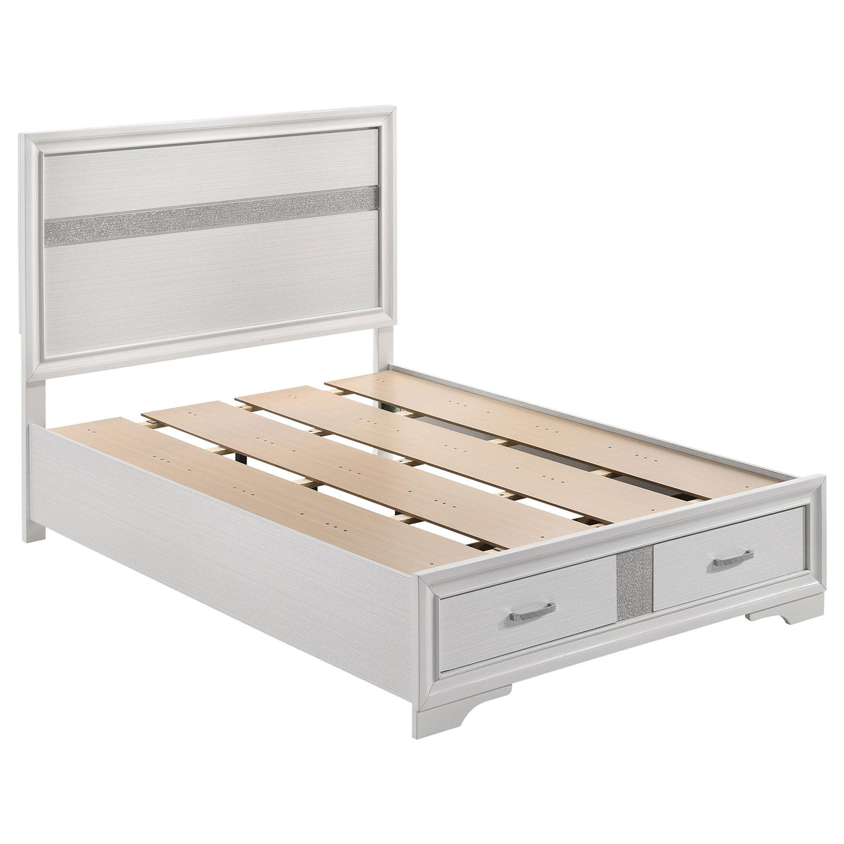  Coaster Furniture Miranda 205111F 51-inch Wood Full Storage Panel Bed - White IMAGE 1