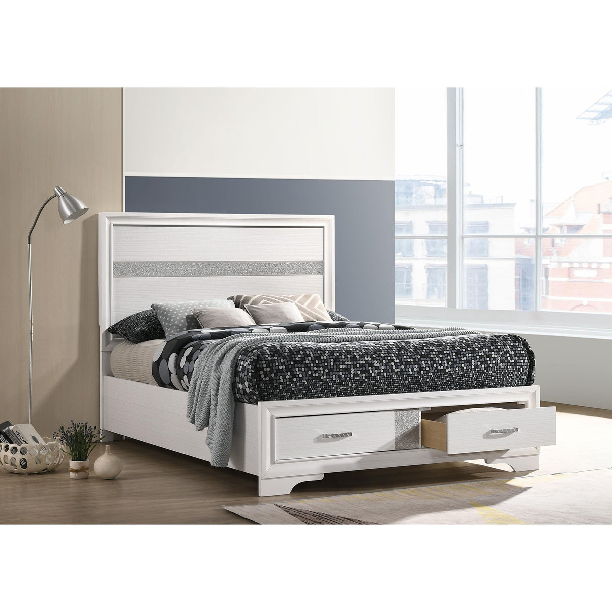  Coaster Furniture Miranda 205111F 51-inch Wood Full Storage Panel Bed - White IMAGE 9