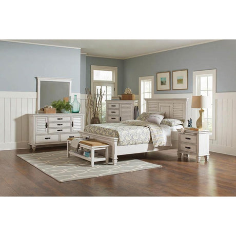  Coaster Furniture Franco 205338 5-Drawer Door Chest - Distressed White IMAGE 3
