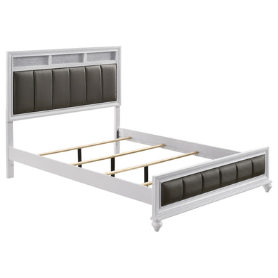  Coaster Furniture Barzini 205891Q Wood Queen Panel Bed - White IMAGE 1